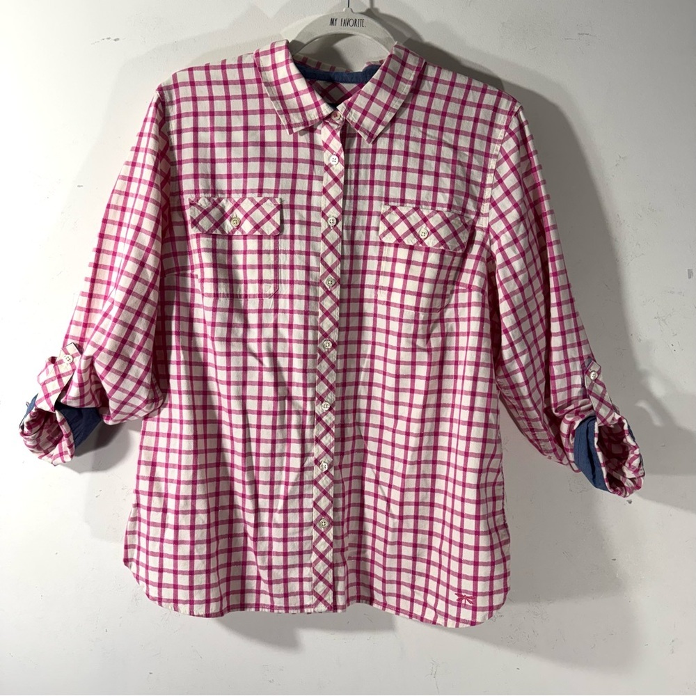 Talbots Pink Plaid Button Down Shirt - Picture 6 of 11